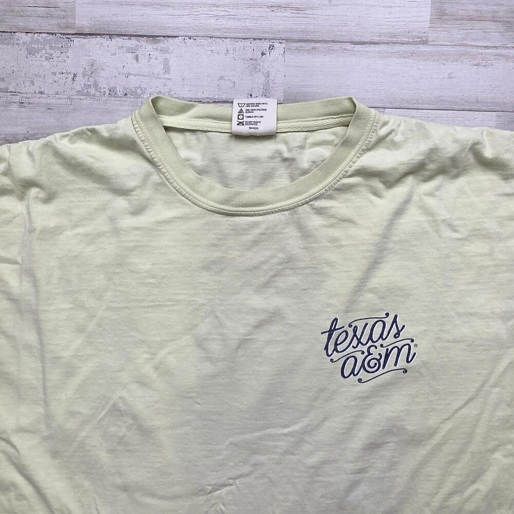 Women’s Texas A&M Aggies Short Sleeve T Shirt Yellow Floral Comfort Colors XXL